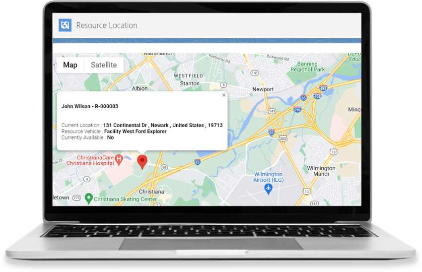 Desktop Track Location of Drivers - aSureRide Salesforce App