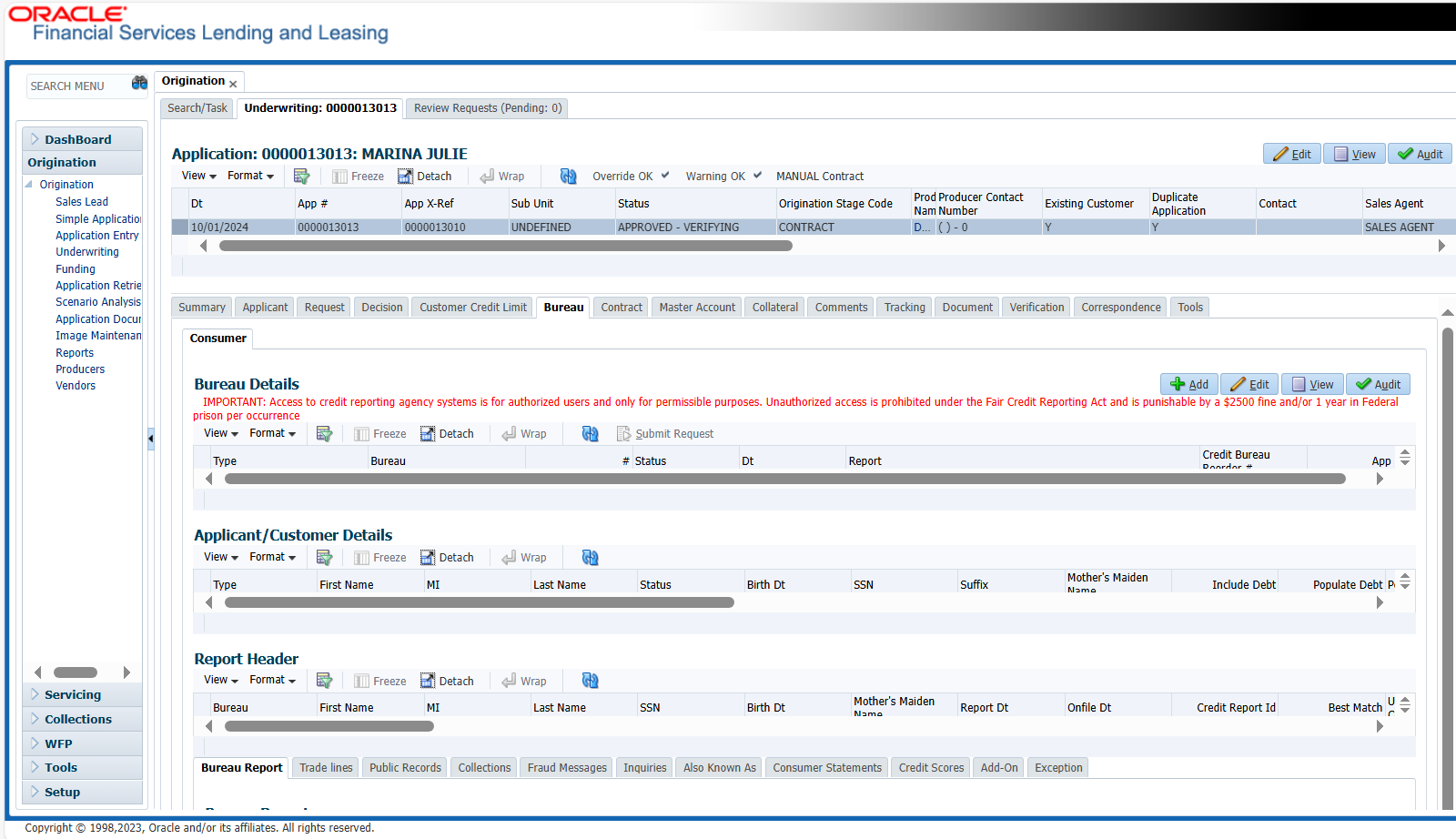 Bureau Details - Loan Origination Software
