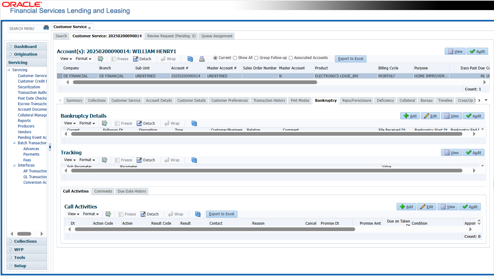 Bankruptcy - Loan Servicing Software